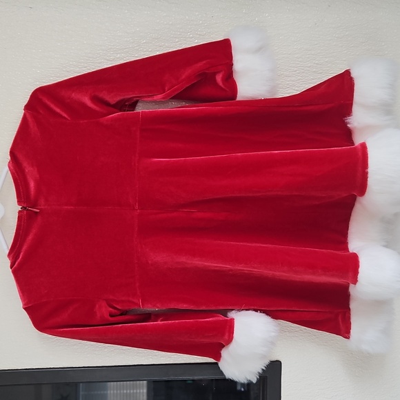 Bonnie Baby Red Velvet Dress with White Fur Trim. Size 18 M. - Picture 2 of 4